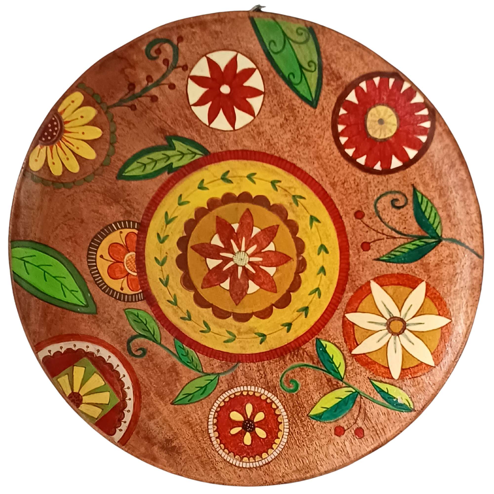 Wooden Wall Decor Hand Painted Wall Plate